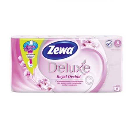 Туалетная бумага Zewa, Deluxe, Орхидея, 8 шт