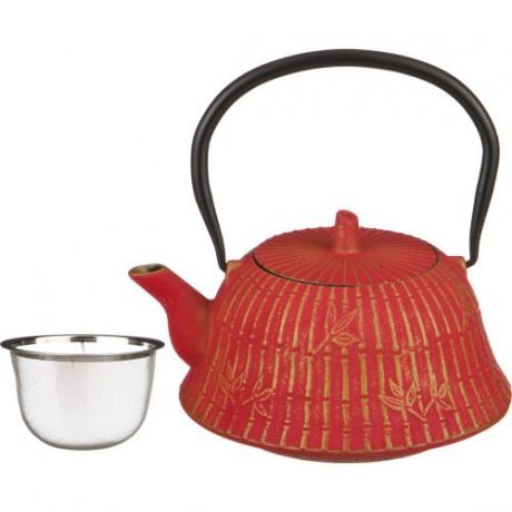 Чайник заварочный Lefard, 1,2 л, красный, с узором