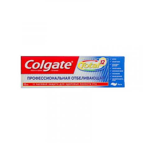Зубная паста Colgate, Total 12, Профессиональная Отбеливающая, 75 мл