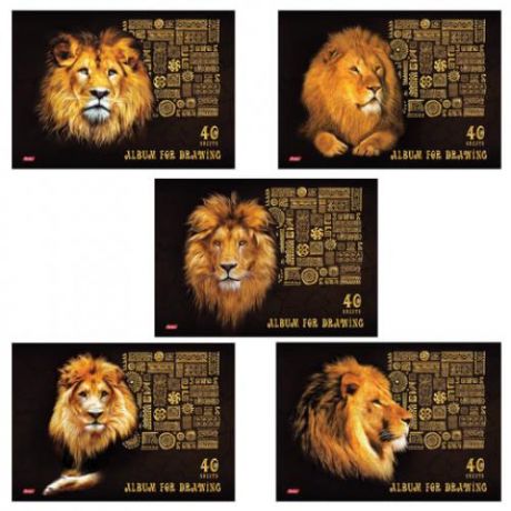 Альбом для рисования hatber, King Lion, А4, 40 листов