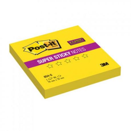 Блок самоклеящийся Post-it, Super Sticky, 7,6*7,6 см, 90 листов