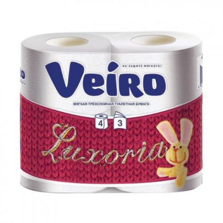 Туалетная бумага Veiro, Luxoria, 4 шт, белый