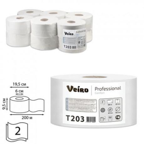 Туалетная бумага Veiro PROFESSIONAL, 12 шт, белый