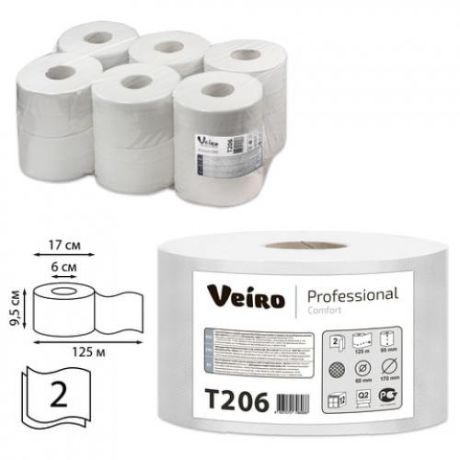 Туалетная бумага Veiro PROFESSIONAL, Comfort, 12 шт, белый