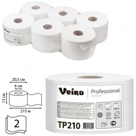 Туалетная бумага Veiro PROFESSIONAL, Comfort, 6 шт, белый