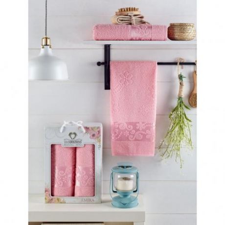 Набор полотенец TWO DOLPHINS, EMIRA, 2 предмета, розовый