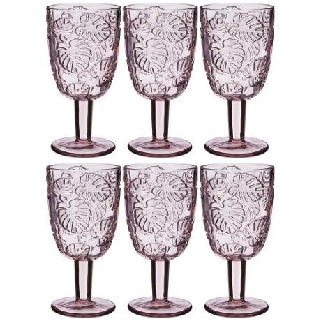 Набор бокалов для вина Lefard, Muza Color, Джангл, 300 мл, 6 предметов, розовый