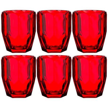 Набор стаканов Lefard, Muza Color, Рока, 350 мл, 6 предметов, красный