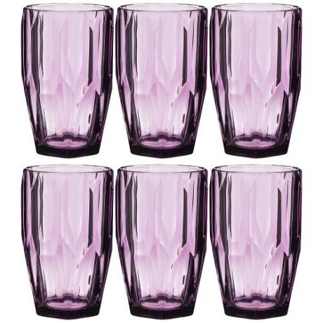 Набор стаканов Lefard, Muza Color, Рока, 350 мл, 6 предметов, розовый