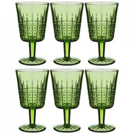 Набор бокалов для вина Lefard, Muza Color, Графика, 300 мл, 6 предметов, зеленый