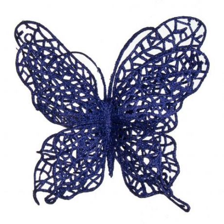 Новогоднее украшение Lefard, Бабочка, 14 см, на клипсе, фиолетовый