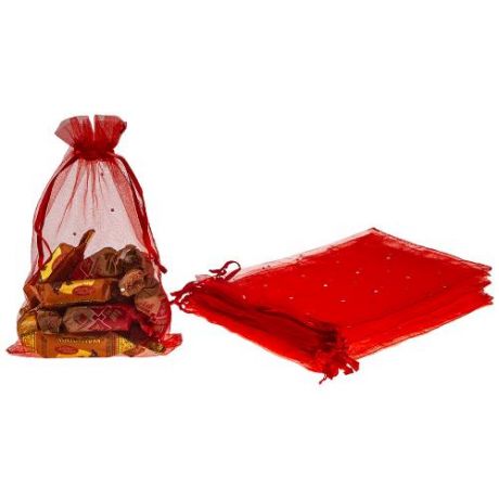 Набор мешков для подарков Lefard, 14*20 см, 10 шт, красный