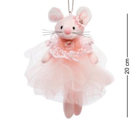 Елочная игрушка Art East, Мышка, 20 см, бледно-розовый