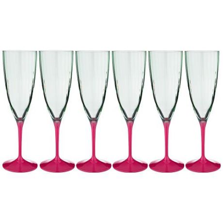 Набор бокалов для шампанского Bohemia Crystal, Kate Optic, 220 мл, 6 предметов