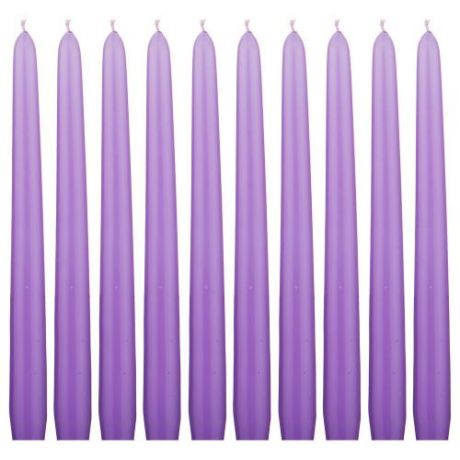 Набор свечей Adpal, 24 см, 10 шт, фиолетовый