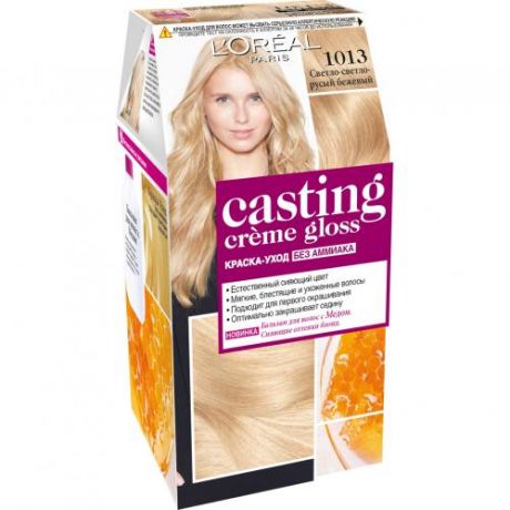 Краска для волос L'OREAL, Casting Creme Gloss, Cветло-светло русый бежевый, 1013, 254 мл