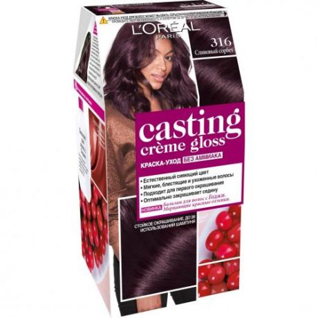 Краска для волос L'OREAL, Casting Creme Gloss, Сливовый сорберт, 316, 254 мл