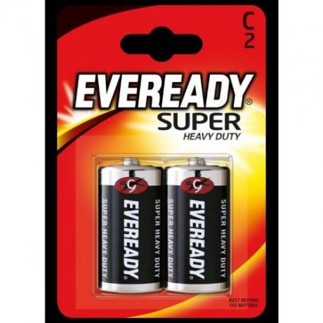 Батарейки солевые Energizer, Eveready, Super Heavy Duty, C/R14, FSB2, 2 шт