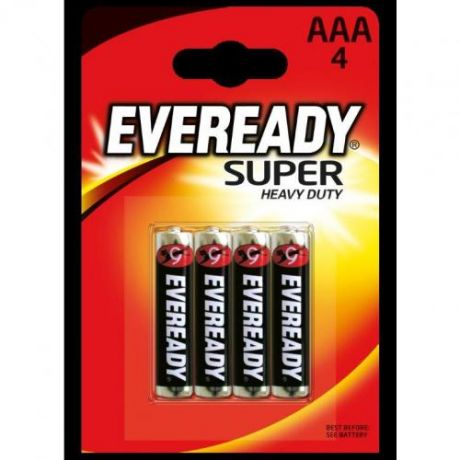 Батарейки солевые Energizer, Eveready, Super Heavy Duty, AAA/R03, FSB4, 4 шт