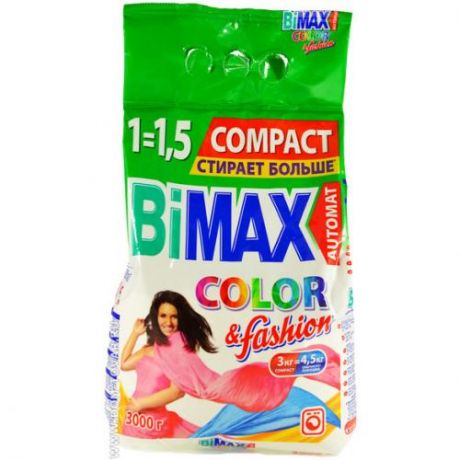Стиральный порошок BiMAX, Автомат, Color&Fashion, 3 кг