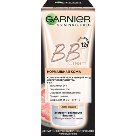 BB-крем GARNIER, Skin Naturals, Секрет совершенства, 40 мл, светло-бежевый