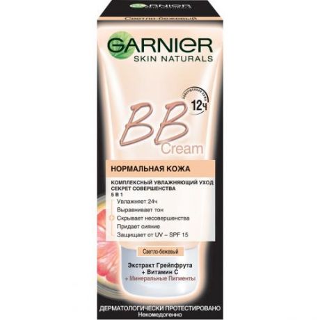 BB-крем GARNIER, Skin Naturals, Секрет совершенства, 50 мл, светло-бежевый