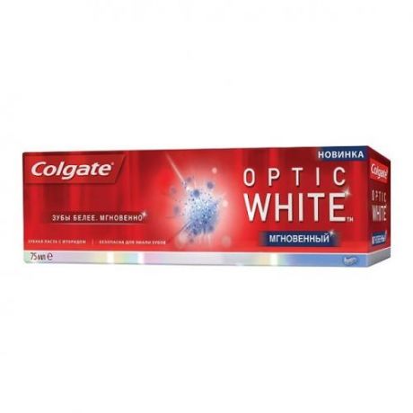 Зубная паста Colgate, Optic White, Мгновенный, 75 мл