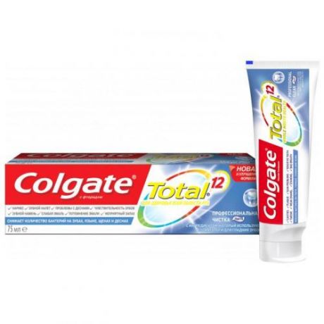 Зубная паста Colgate, Total 12, Профессиональная чистка, 75 мл