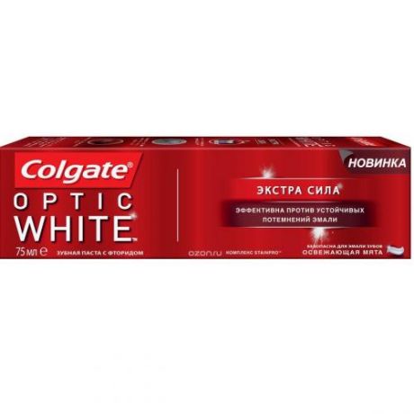 Зубная паста Colgate, Optic White, Экстра сила, 75 мл