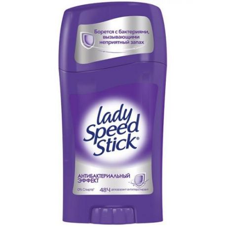 Дезодорант-антиперспирант Lady Speed Stick, Антибактериальный эффект, 45 г