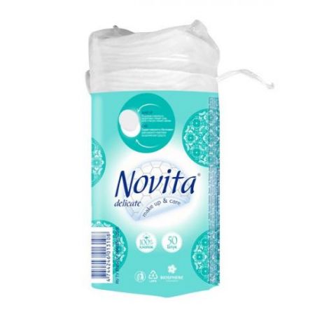 Ватные диски Novita, delicate, make up & care, 50 шт