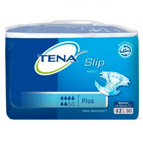 Подгузники TENA, Slip, Plus, M, 73-122 см, 30 шт
