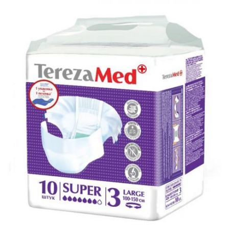 Подгузники одноразовые TerezaMed, Super, Large, 10 шт