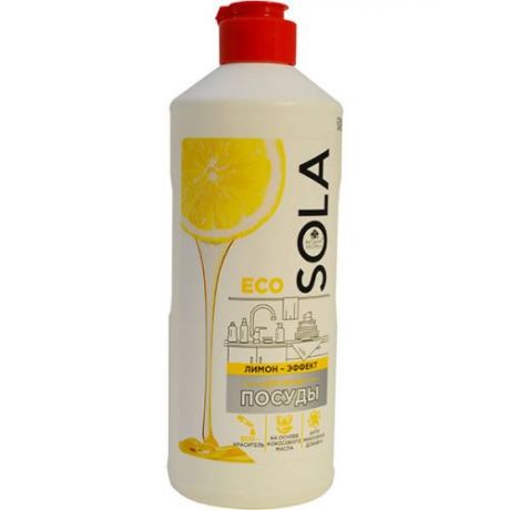 Средство для мытья посуды SOLA, Eco, 500 мл, лимон эффект