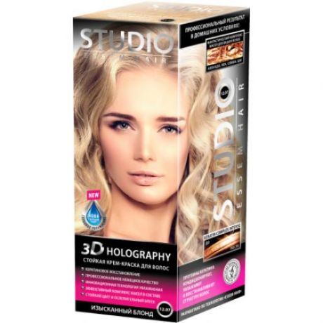 Краска для волос STUDIO, Essem Hair, 3D Golografic, Изысканный блонд, 12.07