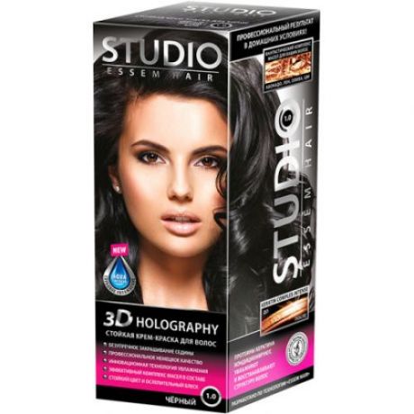 Краска для волос STUDIO, Essem Hair, 3D Golografic, Черный, 1.0