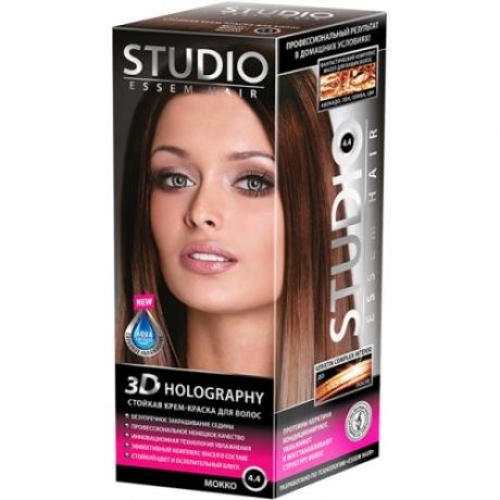 Краска для волос STUDIO, Essem Hair, 3D Golografic, Мокко, 4.4
