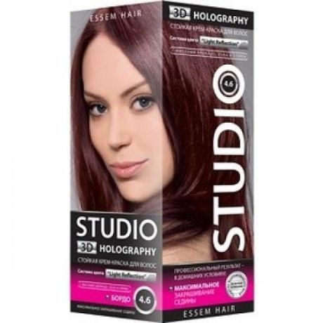 Краска для волос STUDIO, Essem Hair, 3D Golografic, Бордо, 4.6