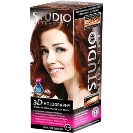 Краска для волос STUDIO, Essem Hair, 3D Golografic, Красное дерево, 6.54