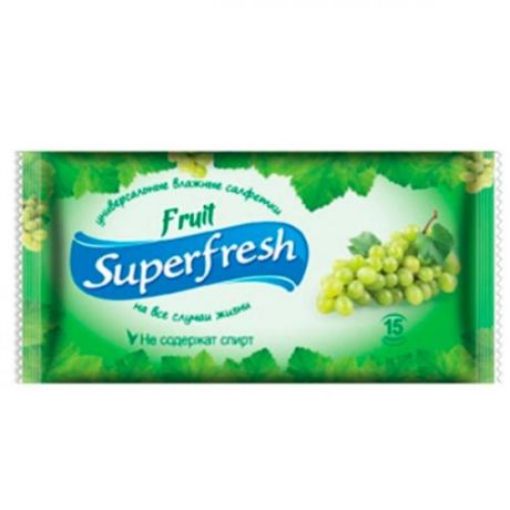 Салфетки влажные Superfresh, Fruit, 15 шт