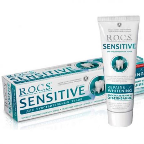 Зубная паста R.O.C.S., Sensetive, Восстановление и Отбеливание, 94 г