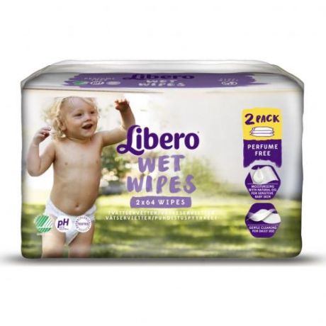 Салфетки влажные детские Libero, 128 шт, эконом упаковка