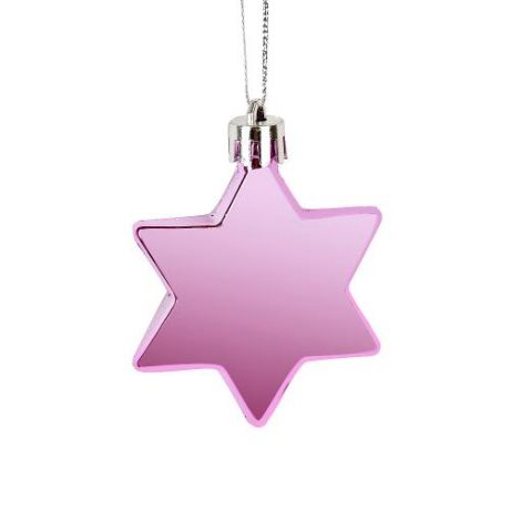 Елочная игрушка Monte Christmas, Розовая звезда, 6*6*0,5 см