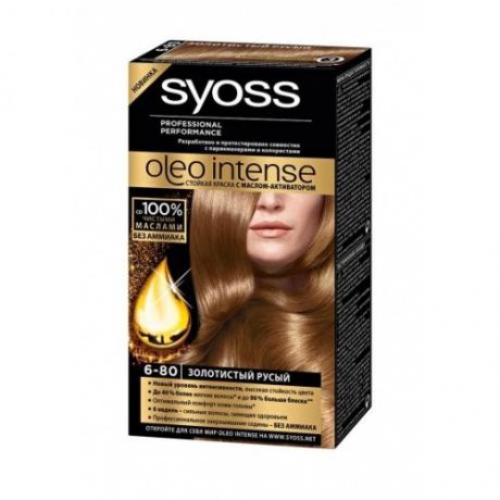 Краска для волос syoss, Oleo Intense, Золотистый русый, 6-80