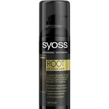Тонирующий спрей для волос syoss, Root Retoucher, Черный, 120 мл