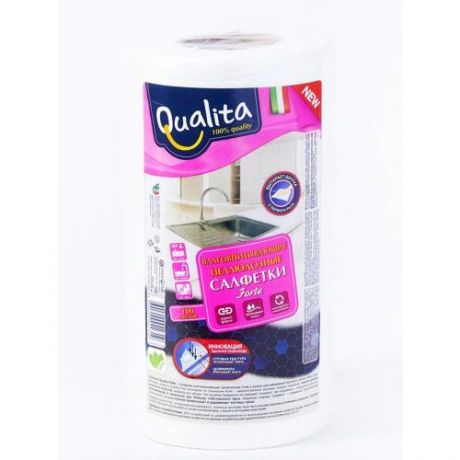 Салфетка для уборки Qualita, Forte, 100 шт, в рулоне