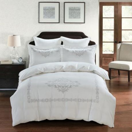 Комплект постельного белья двуспальный-евро KARNA, REVENA, белый
