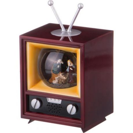 Фигурка Lefard, Ретро-телевизор, 21*12*10 см, с подсветкой, коричневый