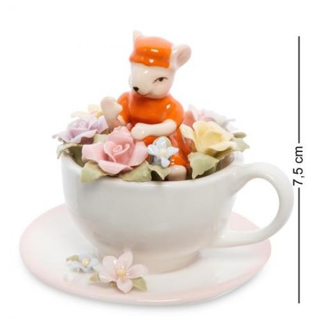 Статуэтка Pavone, Мышка в цветочной чашке, 7,5 см