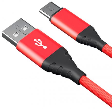 Дата-кабель Akai CBL208 USB-microUSB Red